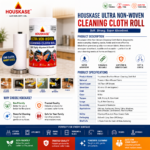 HOUSKASE Ultra Non-Woven Cleaning Cloth Roll - Image 4